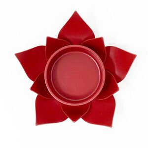 IKEA AROMATISK Red 6" LOTUS Tealight Candle Holder